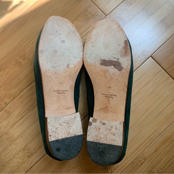 Mansur Gabvriel Classic Flat Loafer Suede Green - Picture 8 of 9